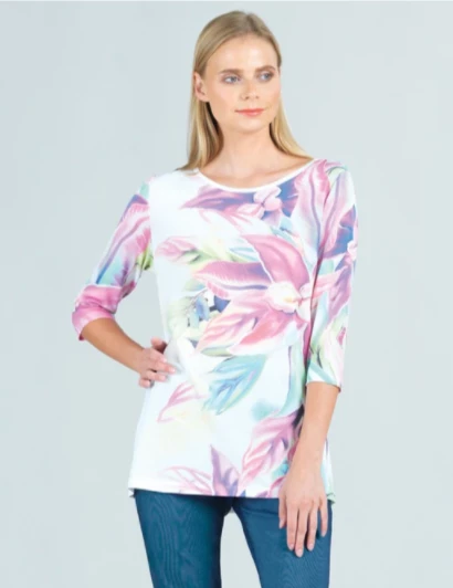 Tops Clara Sun Woo Watercolor Floral Mesh Tunic 3 Tops Clara Sun Woo Watercolor Floral Mesh Tunic