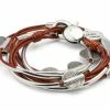 Lizzy James Hammered Disc Metallic Moroccan Red Small Lizzy James Wrap Bracelets