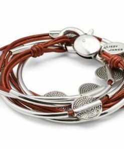 Lizzy James Hammered Disc Metallic Moroccan Red Small Lizzy James Wrap Bracelets