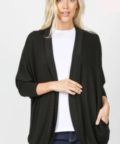 Zenana Curvy Keep Me Cozy - Black