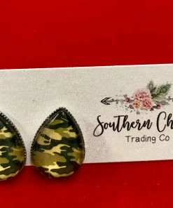 Southern Charm SC Camo Teardrop Earring