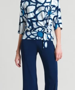 Clara Sun Woo Navy Side Slit Pant