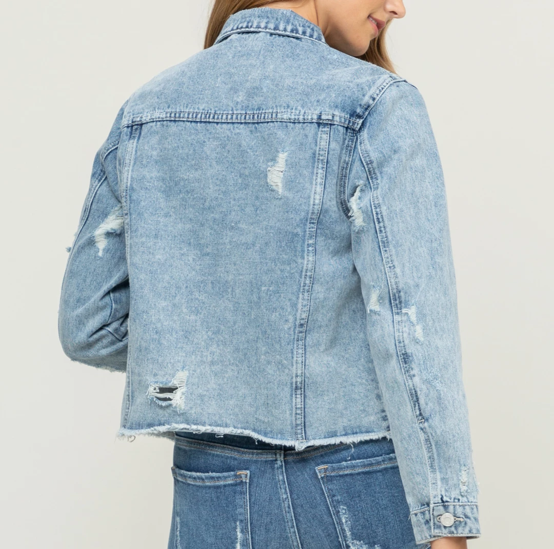 Vervet Acid Wash Crop Denim Jacket Outerwear 4 Vervet Acid Wash Crop Denim Jacket Outerwear