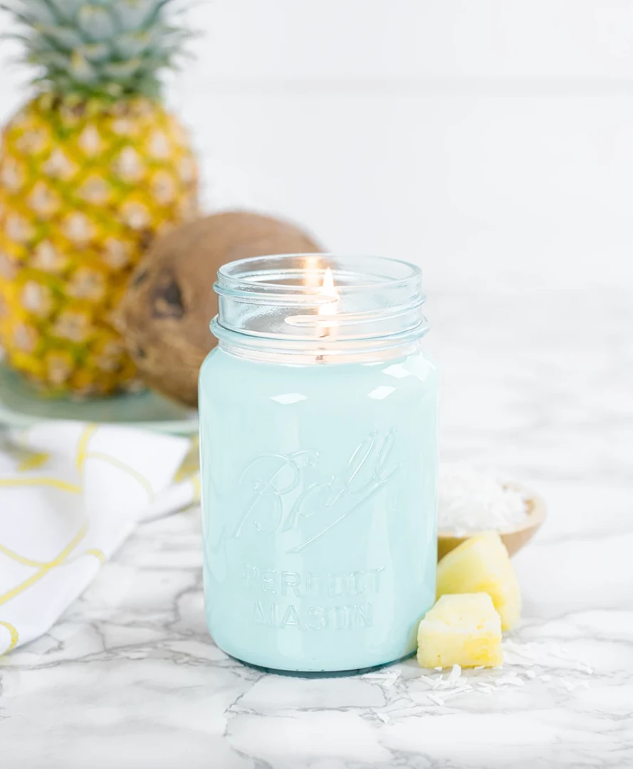 Antique Candle Co Antique Candle Company Pineapple Coconut 16 Oz Blue Jar Candle 3 Antique Candle Co Antique Candle Company Pineapple Coconut 16 Oz Blue Jar Candle