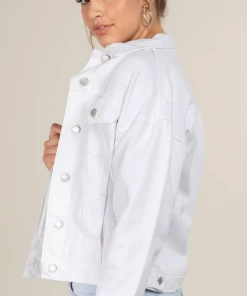 YMI Jeans White Boyfriend Denim Jacket Outerwear