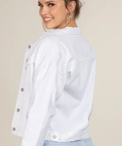 YMI Jeans White Boyfriend Denim Jacket Outerwear