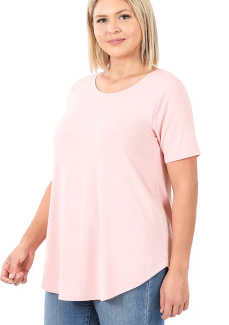 Zenana Curvy Everyday Tee - Dusty Pink 3 Zenana Curvy Everyday Tee - Dusty Pink