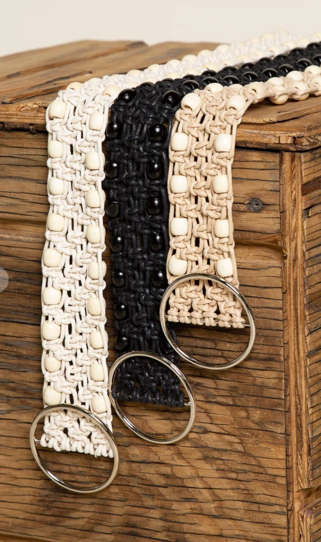 Pol Twisted Beads Belt - Black 4 Pol Twisted Beads Belt - Black