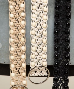 Pol Twisted Beads Belt - Beige Accessories