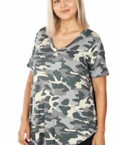 Zenana Curvy All The Fun Camo - Green