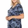 Zenana Curvy All The Fun Camo - Navy Apparel