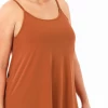 Zenana Curvy Reversible Tank - Almond