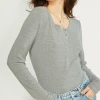 Mitto Shop Tops Ribbed Bodysuit - Heather Grey