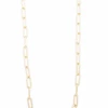 Zenzii Paperclip Link Long Necklace - Matte Gold 2 Zenzii Paperclip Link Long Necklace - Matte Gold