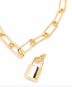 Zenzii Holly Lock Necklace - Gold Jewelry