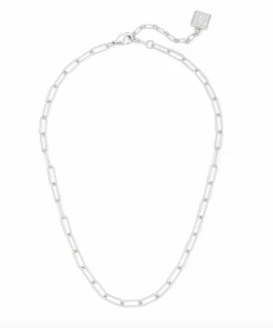 Jewelry Zenzii Small Paperclip Link Necklace - Matte Silver