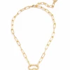 Zenzii Pave Diamond Link Charm Necklace - Gold