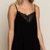 Pol Curvy Lacey Cami - Black