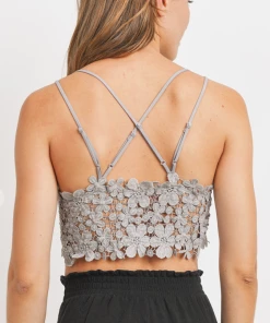 Fascination Flower Child Bralette - Light Grey