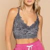 Pol Accessories Simply Sweet Bralette/Crop Top - Charcoal
