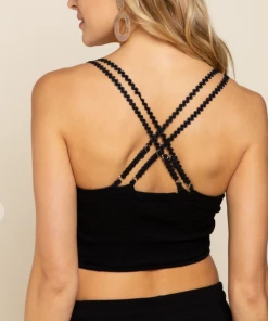 Pol Accessories Simply Sweet Bralette/Crop Top - Charcoal