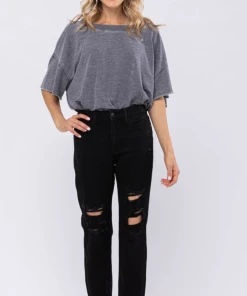 Apparel Judy Blue Sabrina Black Boyfriend Jeans