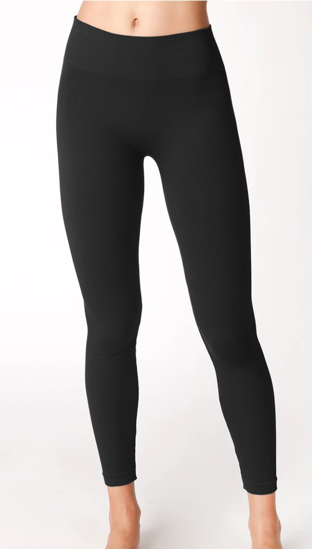 Bottoms Nikibiki Ribbed High Waist Leggings - Black 3 Bottoms Nikibiki Ribbed High Waist Leggings - Black