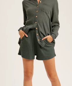 Listicle Slumber Time Set - Dark Sage Tops