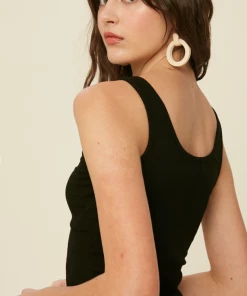 Listicle Tops Ribbed Henley - Black