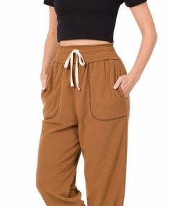 Zenana High Waist Joggers - Camel Bottoms