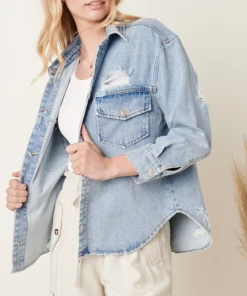 Mitto Shop Denim Shirt Jacket - Medium Denim Apparel