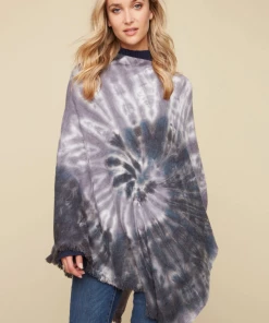 Charlie B Tie-Dye Poncho - Charcoal Apparel