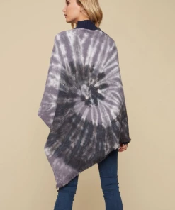 Charlie B Tie-Dye Poncho - Charcoal Apparel