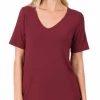 Zenana Basics Daily Dose V - Burgundy (S-3X)