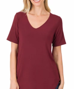 Zenana Basics Daily Dose V - Burgundy (S-3X)