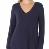 Zenana Everyday Long Sleeve - Navy (S-XL)