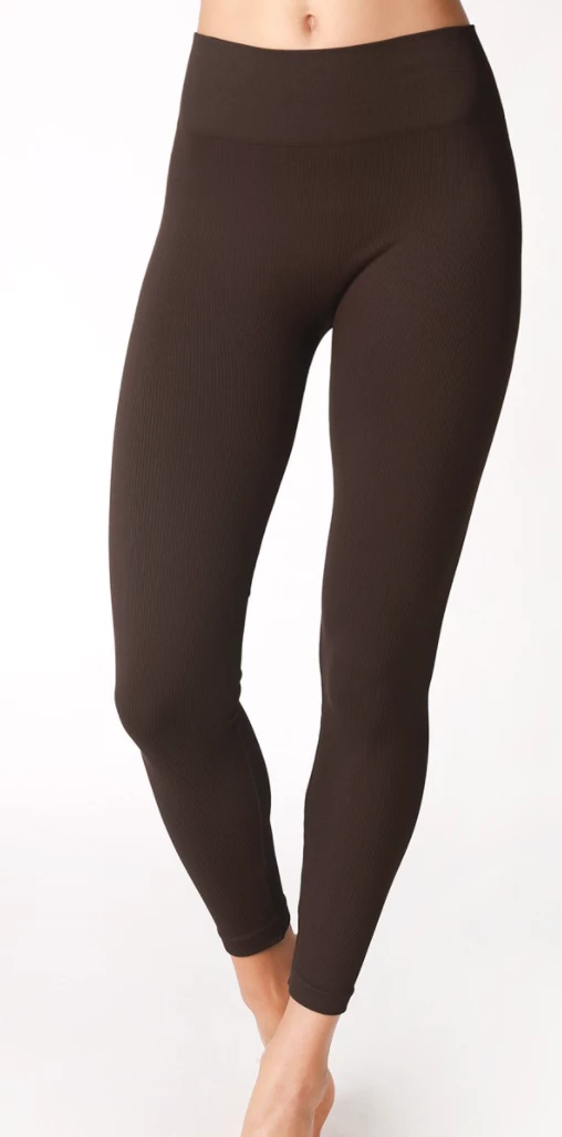 Nikibiki Ribbed High Waist Leggings - Chocolate 3 Nikibiki Ribbed High Waist Leggings - Chocolate