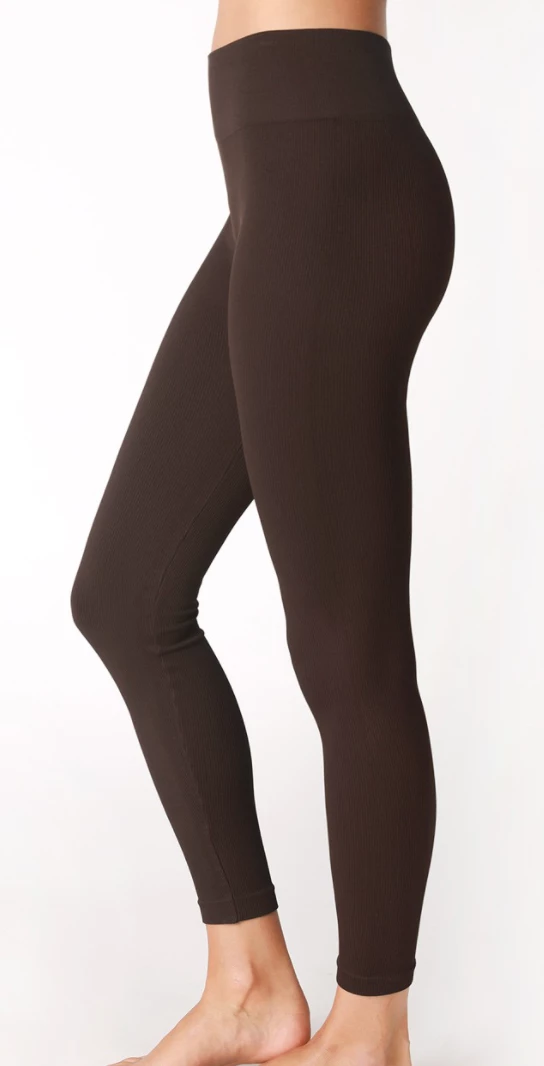 Nikibiki Ribbed High Waist Leggings - Chocolate 4 Nikibiki Ribbed High Waist Leggings - Chocolate