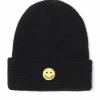 David & Young Smiley Face Beanie - Black