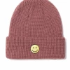 David & Young Smiley Face Beanie - Mauve