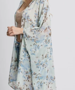 GeeGee Curvy Floral Kimono - Mint