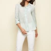 Charlie B Palm Leaf Button Down Blouse Apparel