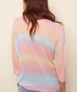 Charlie B Printed Dolman Sweater - Rainbow Apparel
