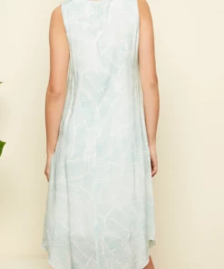 Apparel Charlie B Fit And Flare Dress - Mint Palm Leaf