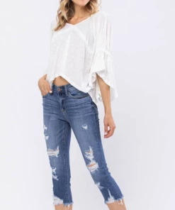 Judy Blue Katy Raw Hem Capri