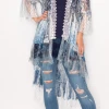 Origami Navy Lace Duster Apparel