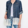 Origami Apparel Denim Jacket With Lace