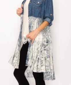 Origami Apparel Denim Shirt & Lace Duster