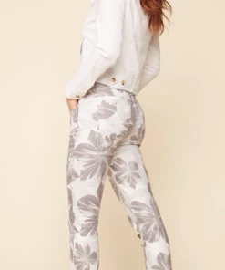 Apparel Charlie B Printed Twill Pant - Grey