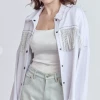 GeeGee Apparel Tassel Denim Jacket - White (S-3X)